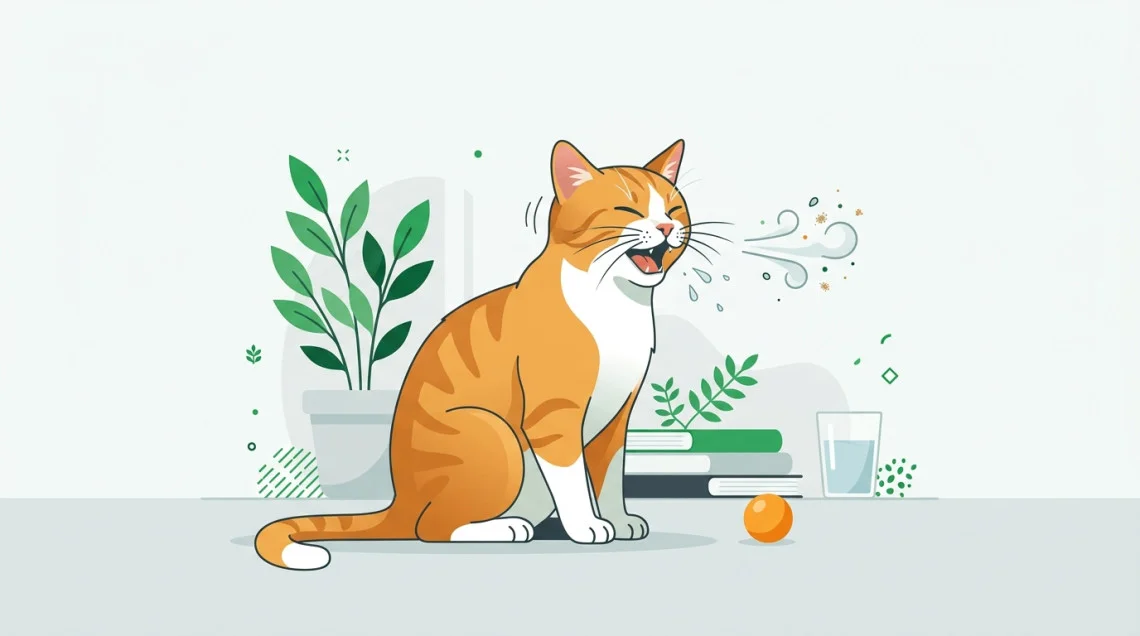 Chat qui éternue