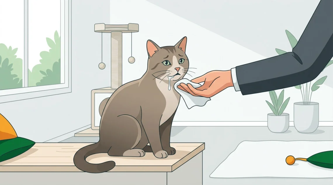 Chat qui bave : Que faire?