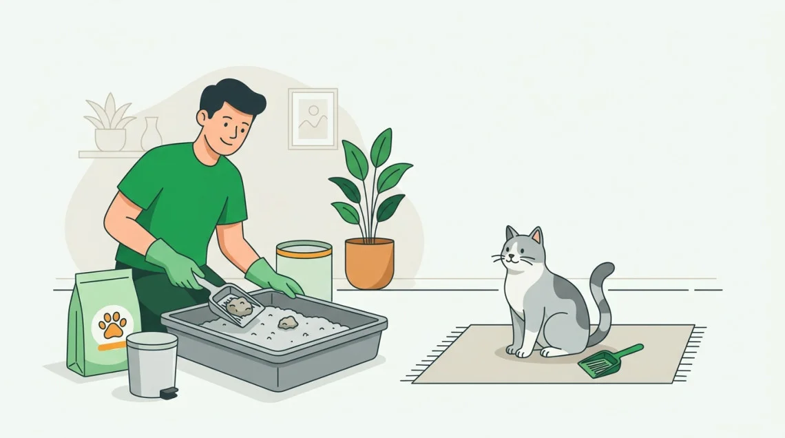 Entretien de la litière du chat